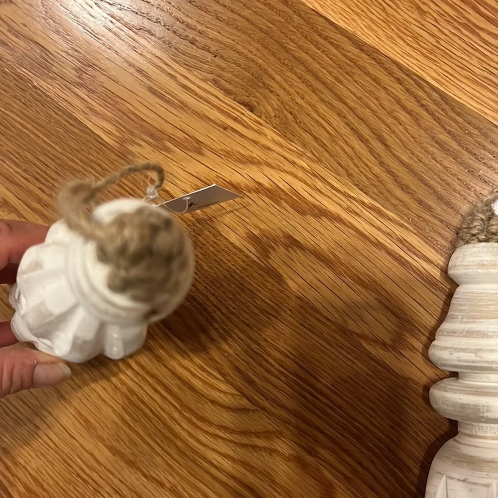 NWT Anthropologie Wood Finial Ornament Set of 4